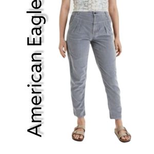 American Eagle Mom Jeans Gray Corduroy NWOT! 24